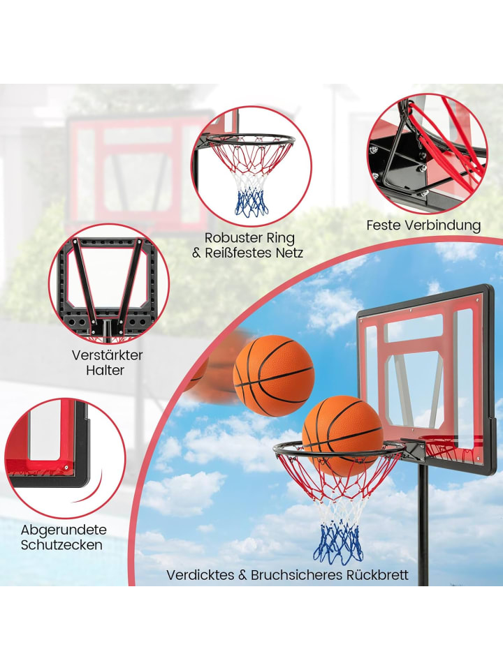 COSTWAY Basketballständer 115-135cm in Rot günstig kaufen onesize