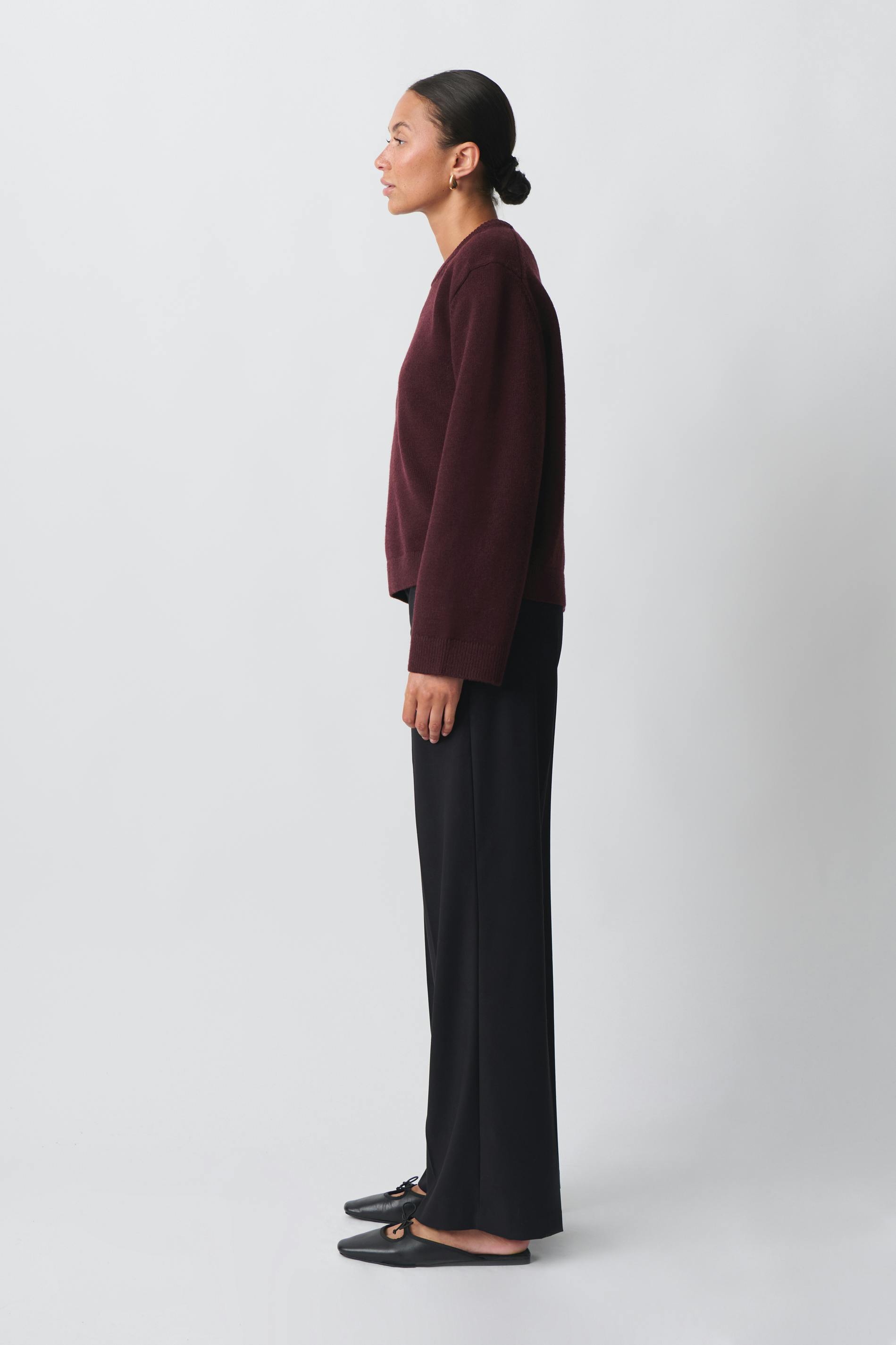 Wide leg suit trousers
