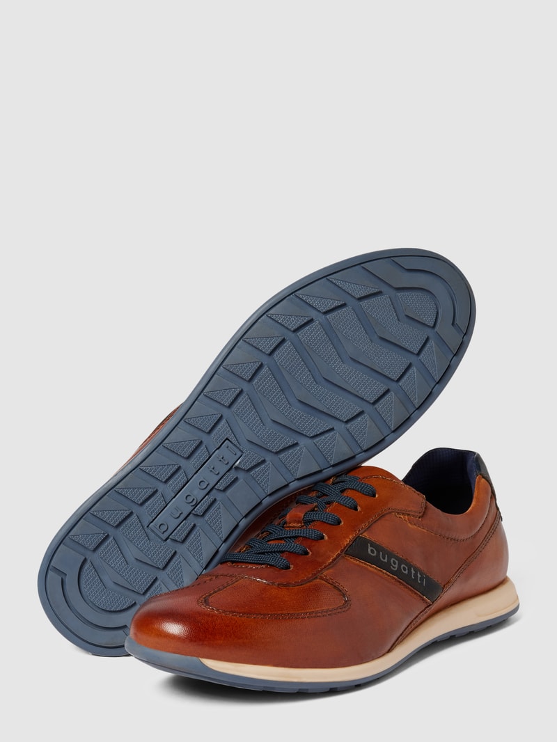 Sneaker aus echtem Leder Modell 'THORELLO' in cognac
