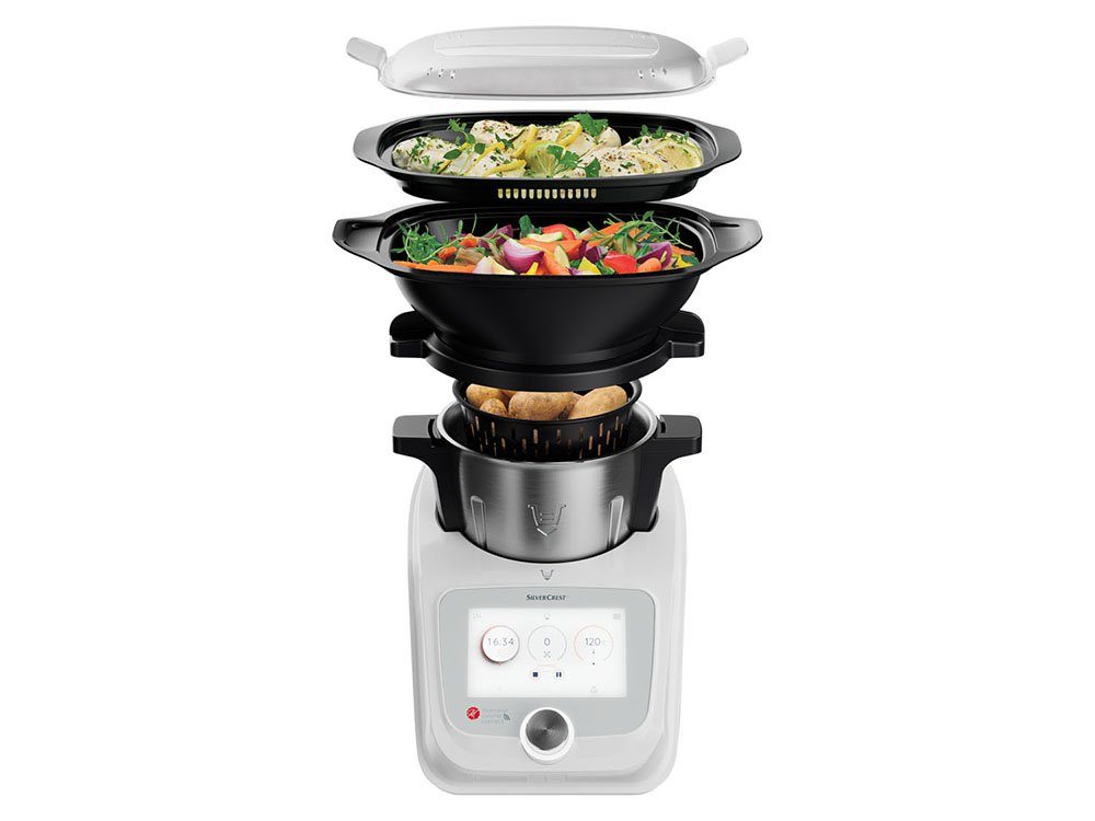 SilverCrest Küchenmaschine KITCHEN TOOLS Monsieur Cuisine Connect SKMC 1100 A1, 1100 W, 1100,00 W