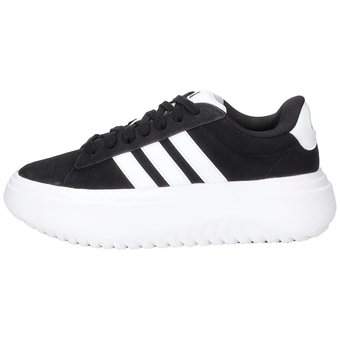 adidas Grand Court Platform Suede in schwarz