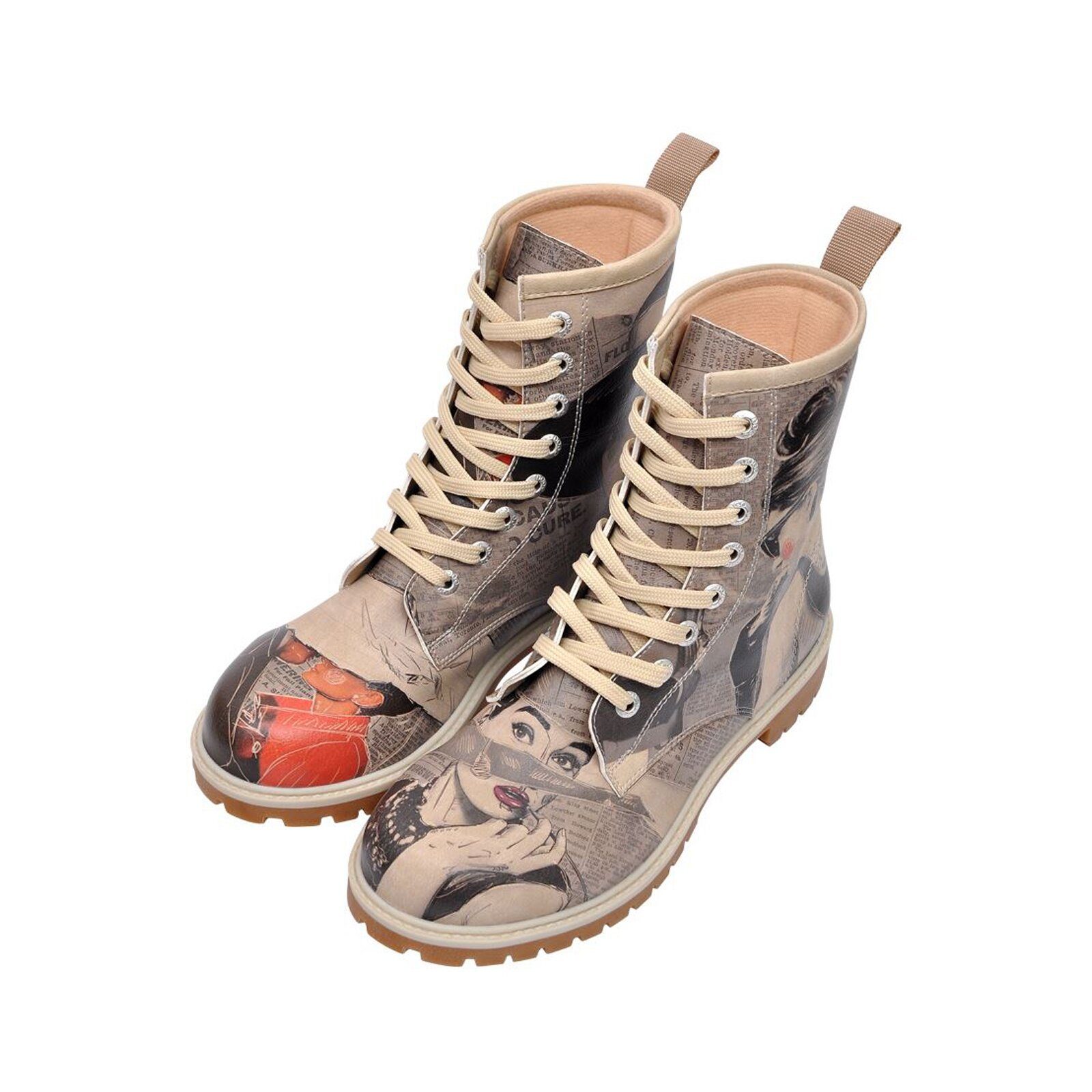 DOGO Damen Boots Schnürboots Vegan