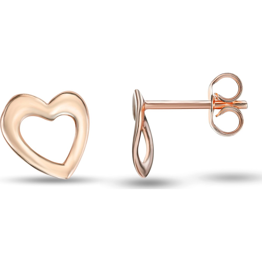 Valeria Boucles d'oreilles à fermoir à poussette 375 Or rose Boucles d'oreilles