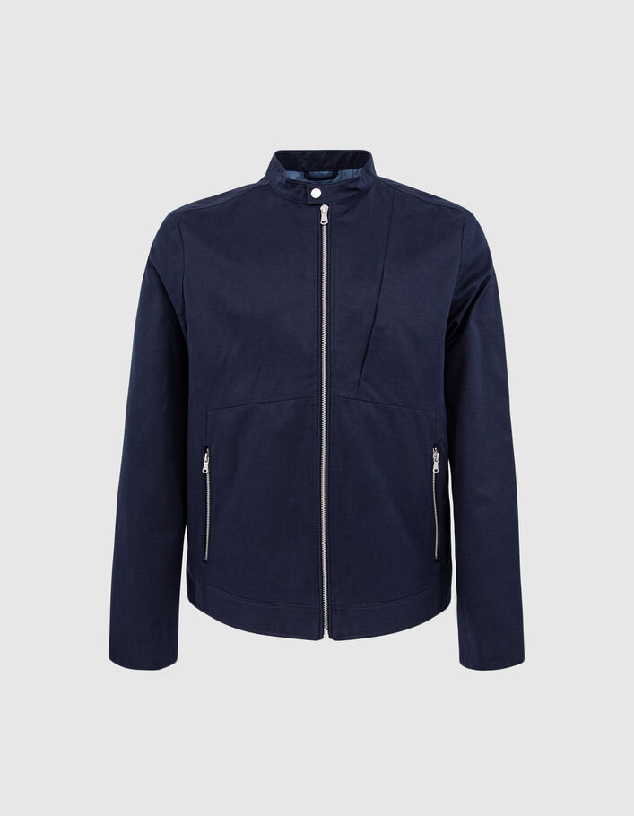 Blouson marine à col pressionné Homme