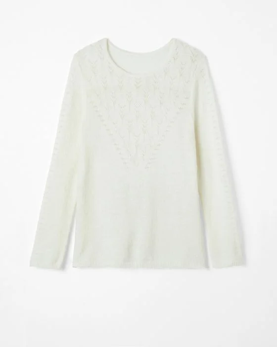 Pull maille ajourée mélange alpaga