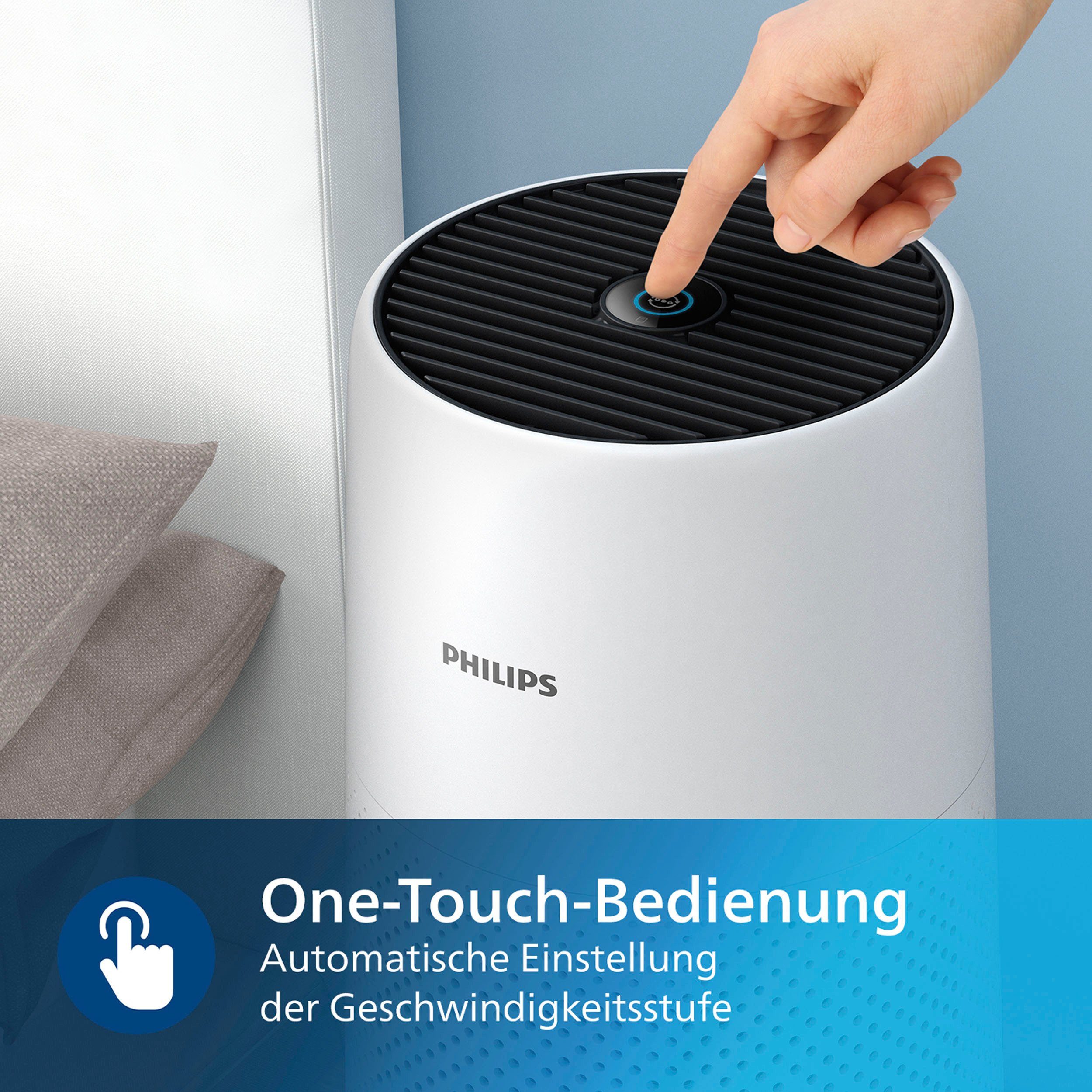 Philips Luftreiniger AC0820/10 800 Serie, für 49 m² Räume, für Allergiker geeignet
