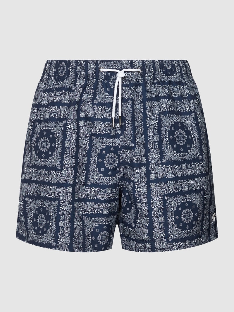 Badehose mit Allover-Muster in marineblau