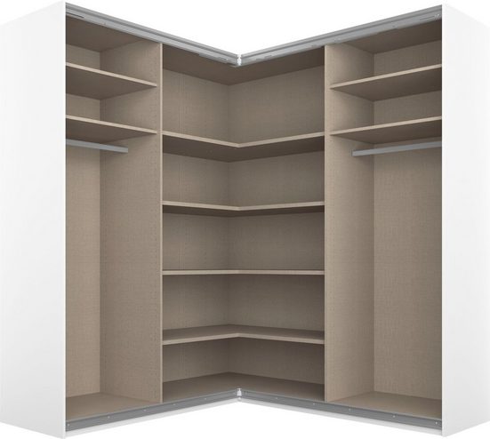 Rauch Schwebetüren-Eckschrank Quadra Alpinweiß