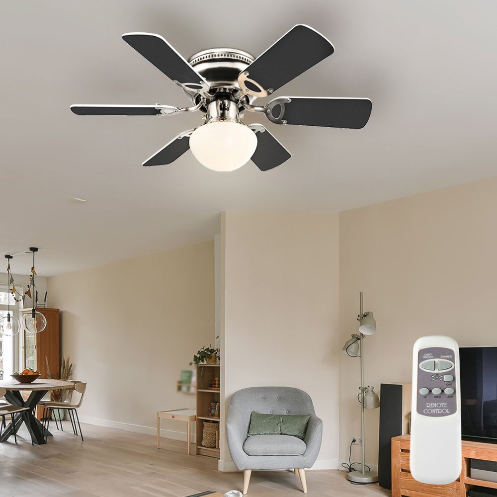 Globo Deckenventilator, Deckenventilator mit Licht Fernbedienung 3 Stufen Weiß