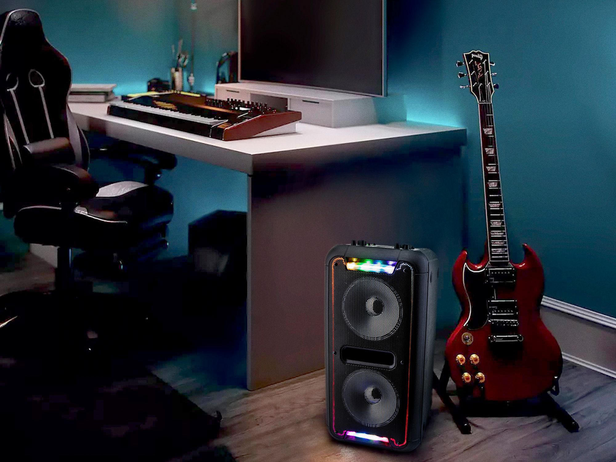HPA502BTL-Party-Lautsprecher mit Bluetooth, USB, Batterie und Beleuchtung