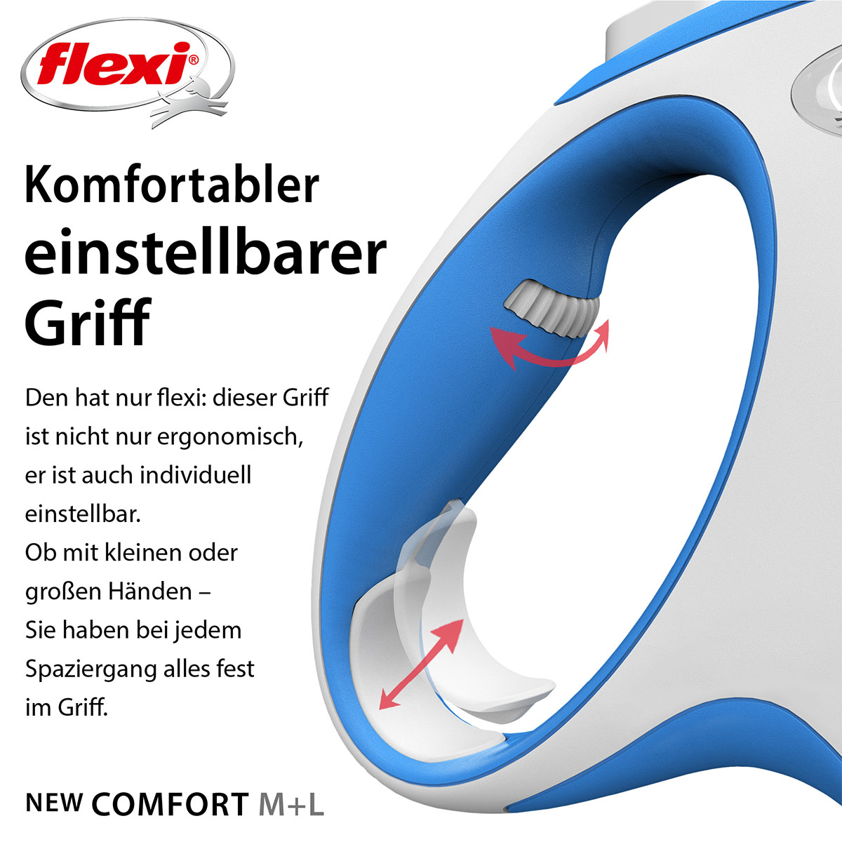 flexi New Comfort Gurtleine blau L 8m günstig kaufen bei ZooRoyal