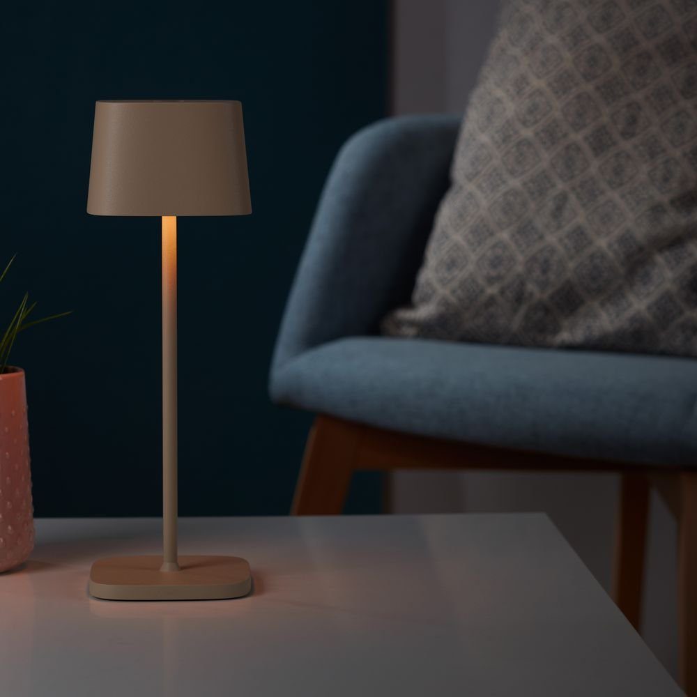 Zafferano LED Tischleuchte LED Akku Tischleuchte Ofelia Pro in Sandfarbig 2,2W 150lm IP65 2200 -, keine Angabe, Leuchtmittel enthalten: Ja, fest verbaut, LED, warmweiss, Tischleuchte, Nachttischlampe, Tischlampe