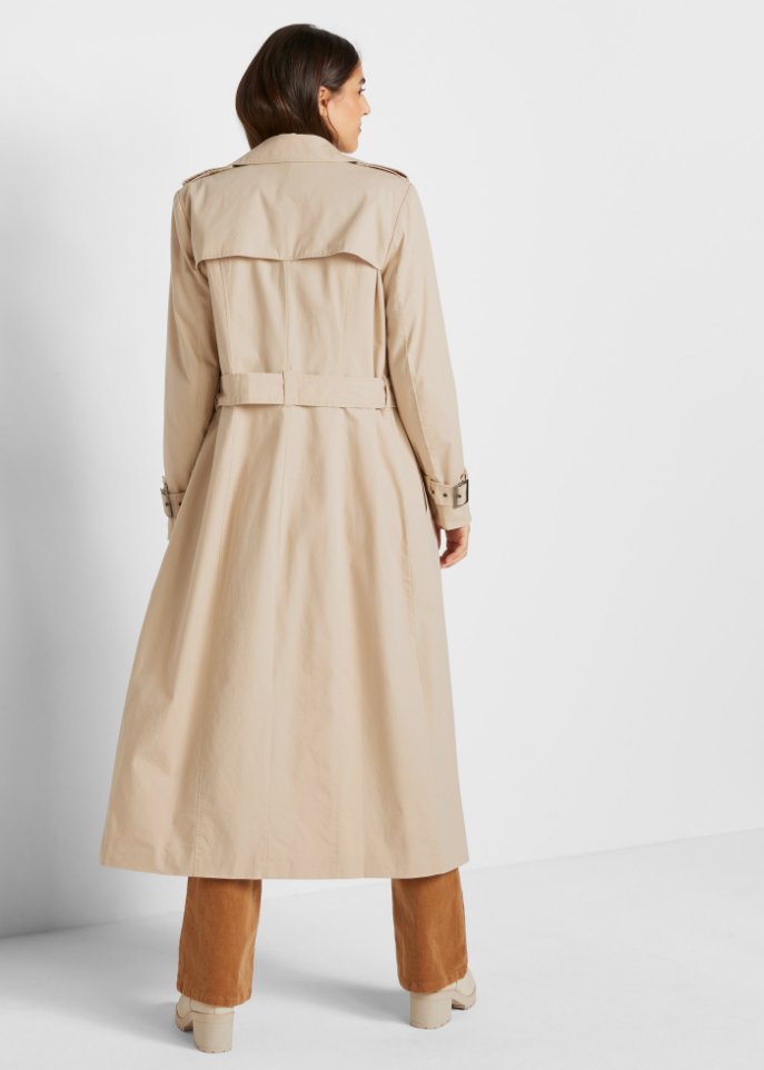 Long-Trenchcoat mit Taillengürtel