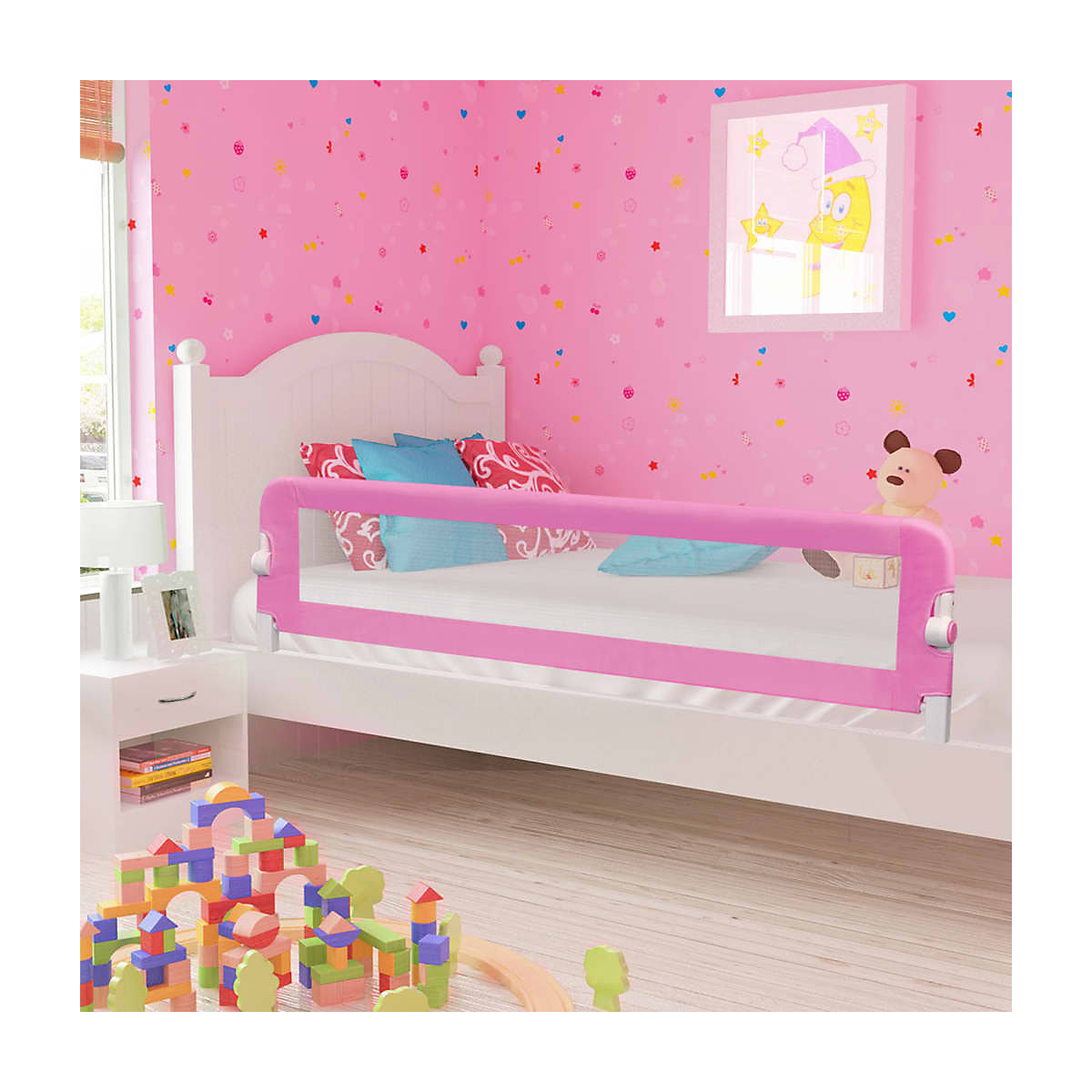 Kleinkind-Bettschutzgitter Rosa 180x42 cm Polyester