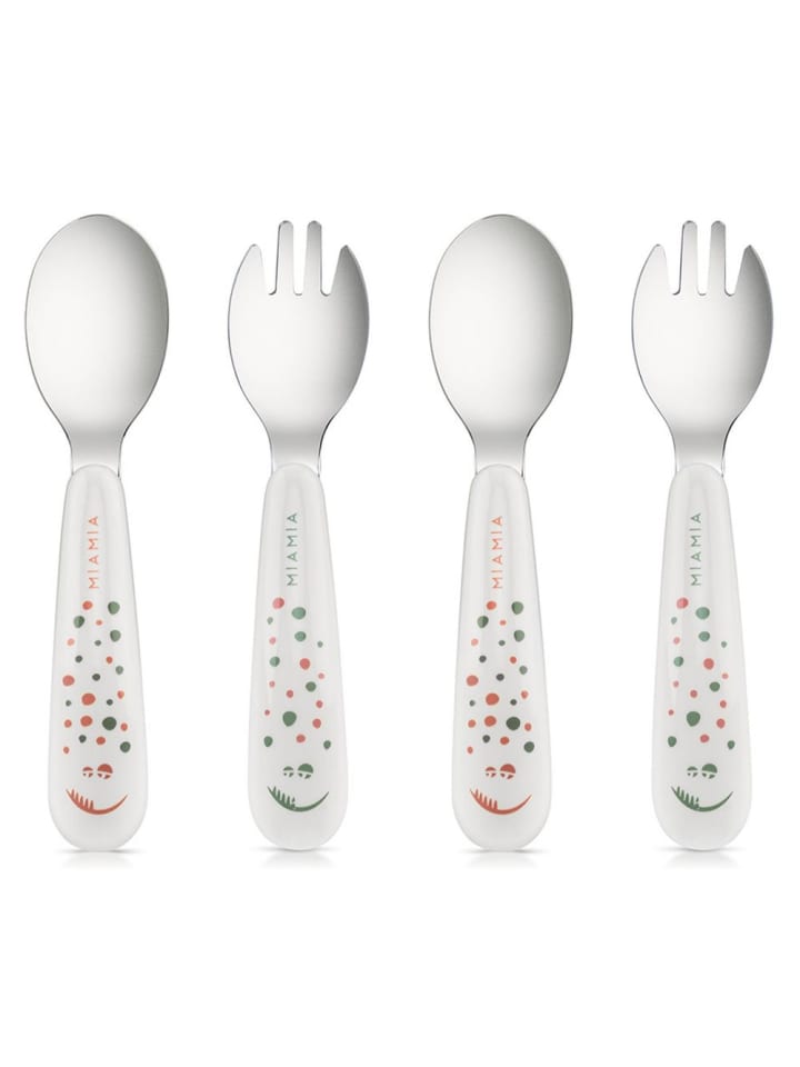 MiaMia Esslern Besteck-Set 4-teilig mit ergonomsichen Griffen in weiss,bunt günstig kaufen onesize