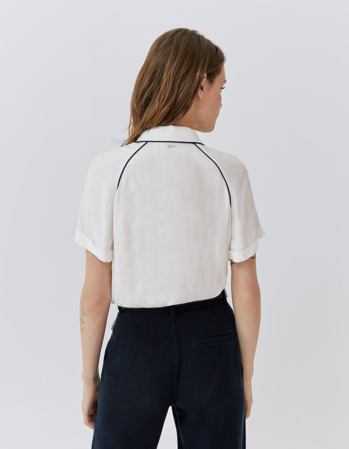 Chemise blanc cassé jacquard motif rock Femme