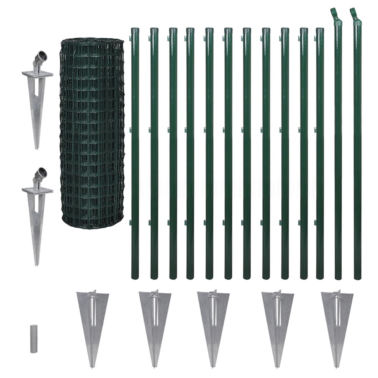 TOP MULTI Wildzaun SET Größe 0,8m x 10m mit 5 Stück Bodeneinschlaghülsen