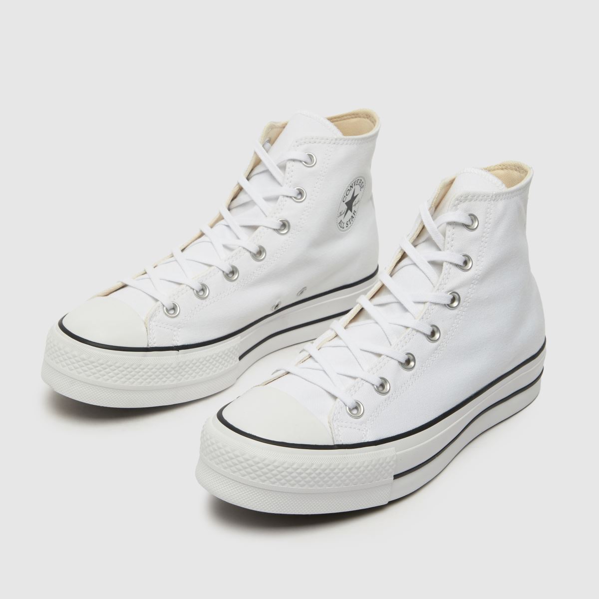 Converse – All Star – Vita höga sneakers med dragkedja