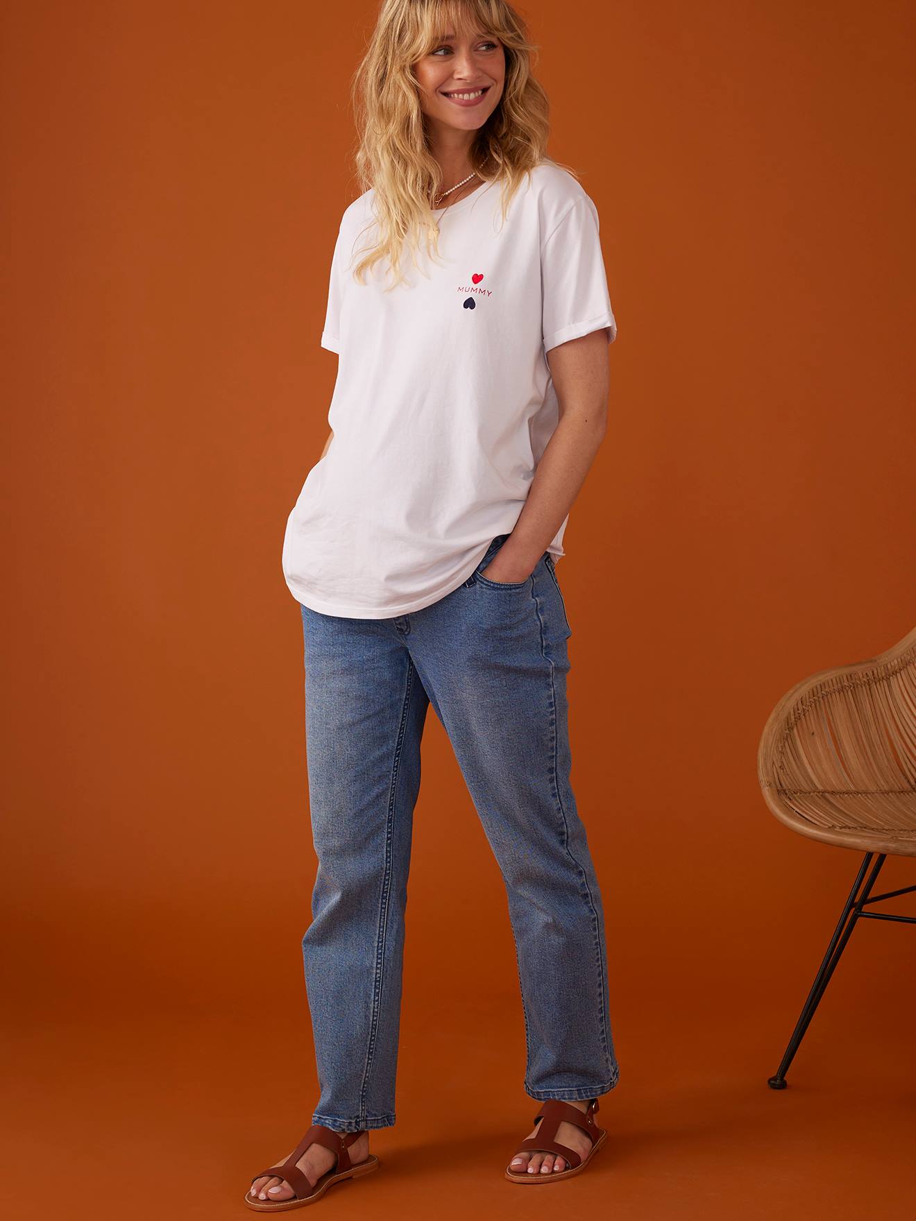 Envie de Fraise T-Shirt für die Schwangerschaft ENVIE DE FRAISE mit Bio-Baumwolle - weiß