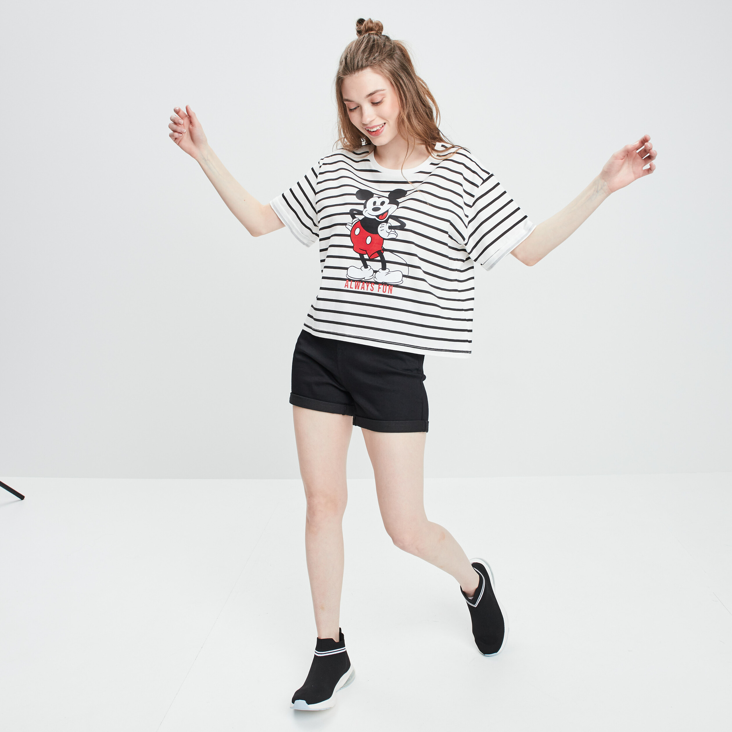 Short slim en jean taille haute denim noir femme | La Halle