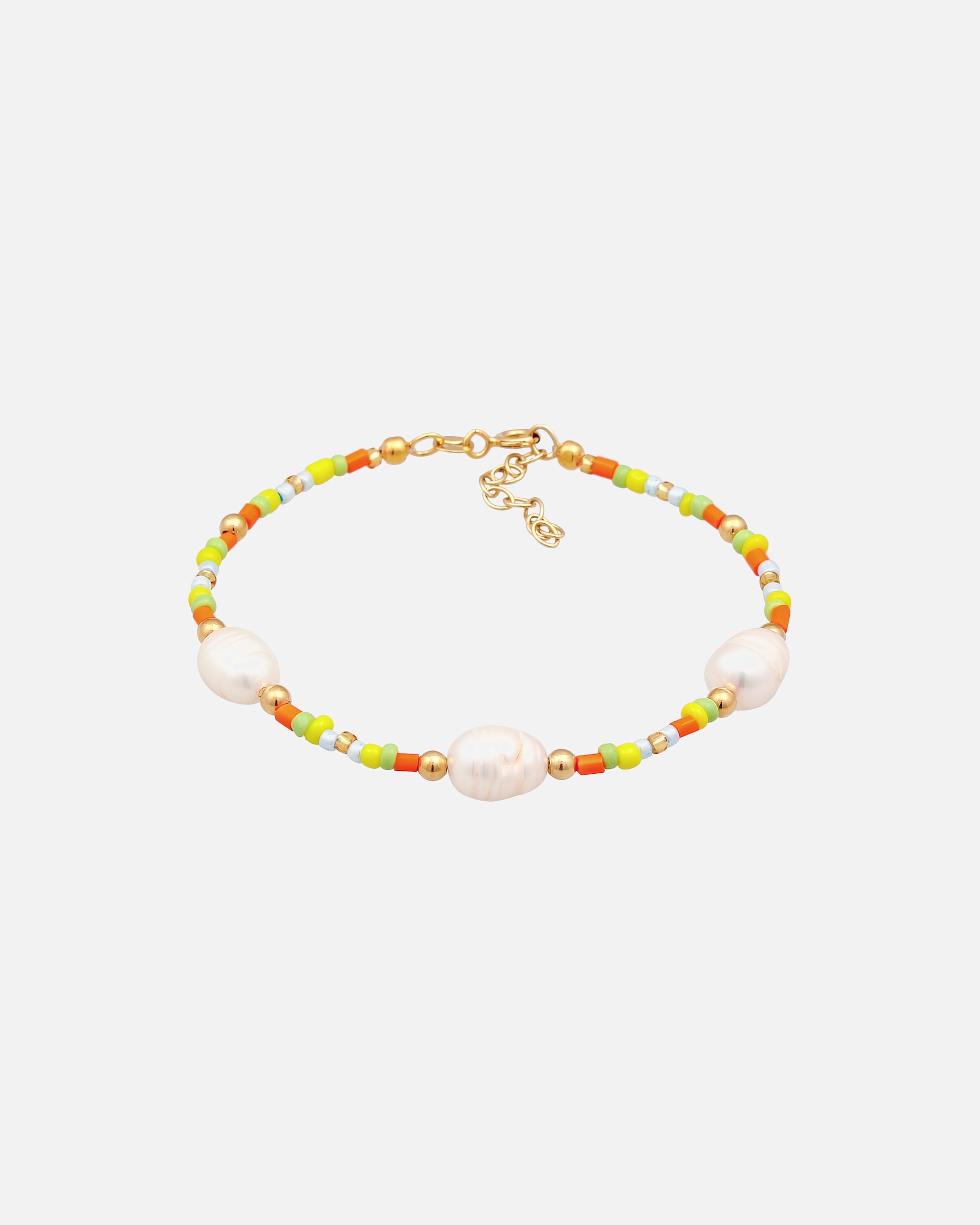 Elli Pastel Glass Beads for Women with Freshwater Cultured Pearls in Gold-Plated 925 Sterling Silver