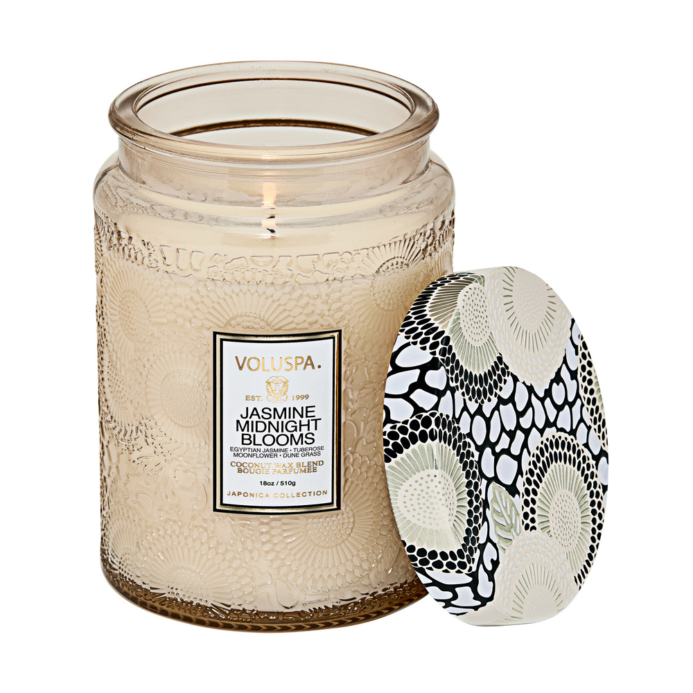 voluspa Jasmine Midnight Blooms 18oz Large Jar Bougie