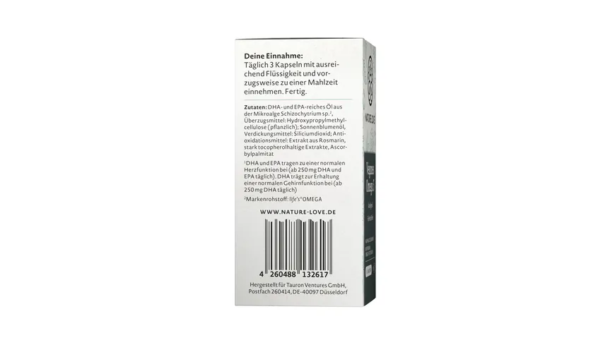 NATURE LOVE Veganes Omega 3 Kapseln 27 g