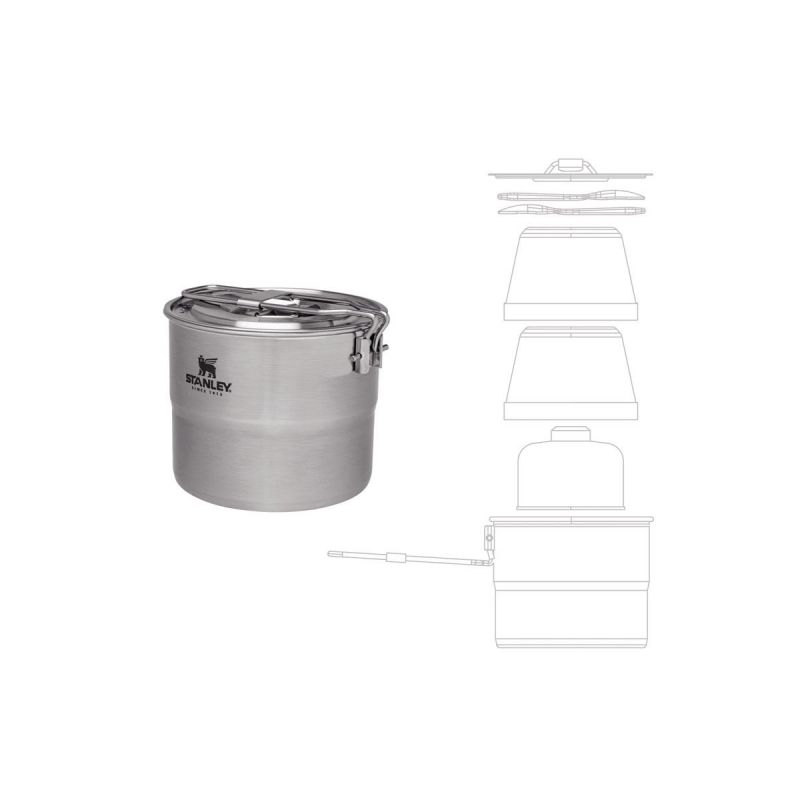 Stanley Adventure Stainless Steel Cook Set For Two 6pz 1.1qt \/1l
