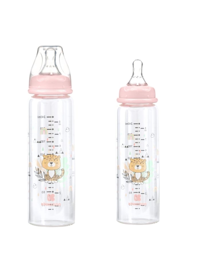Kikkaboo Baby Glasflasche Savanna 240ml in rosa günstig kaufen onesize