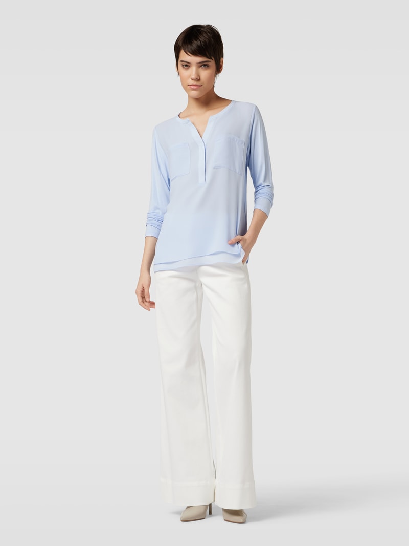 Bluse mit Brustleistentaschen in bleu