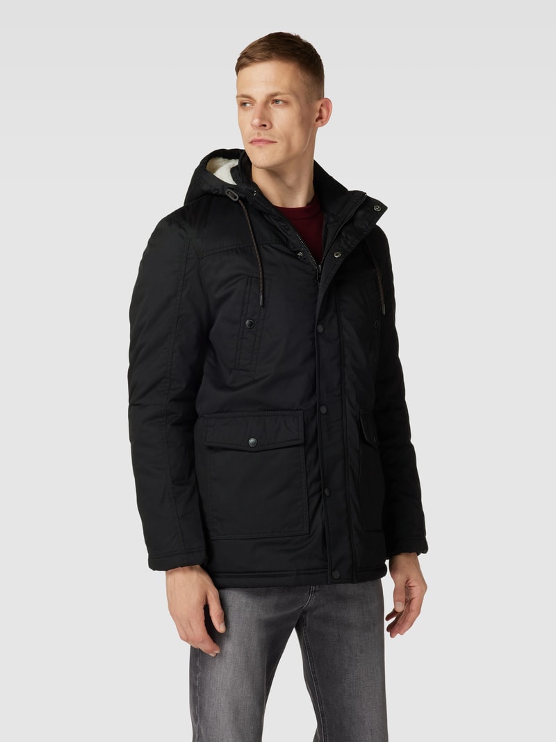 Jacke mit Druckknopfleiste Modell 'CHESTER' in schwarz