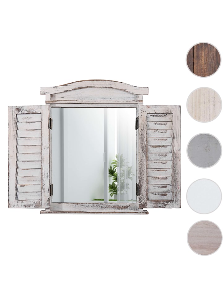 MCW Wandspiegel mit Fensterläden, Weiß shabby günstig kaufen onesize