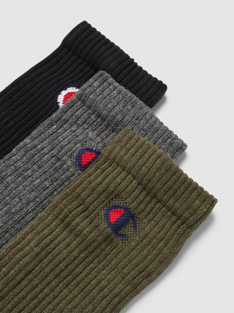 Socken mit Label-Print im 3er-Pack in olivgrün