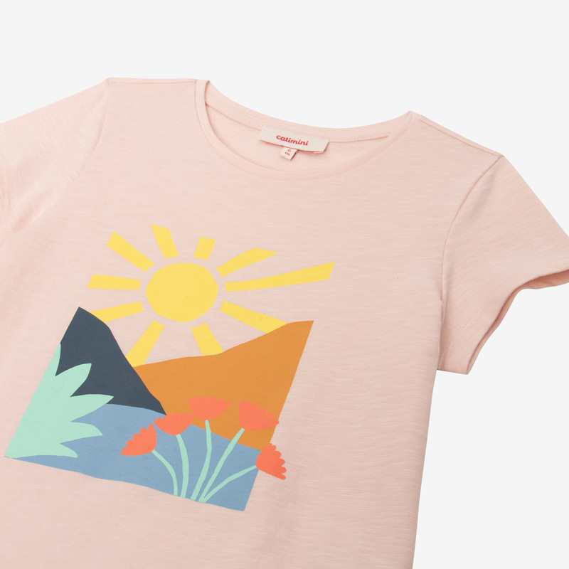 T-shirt fille paysage rose Catimini