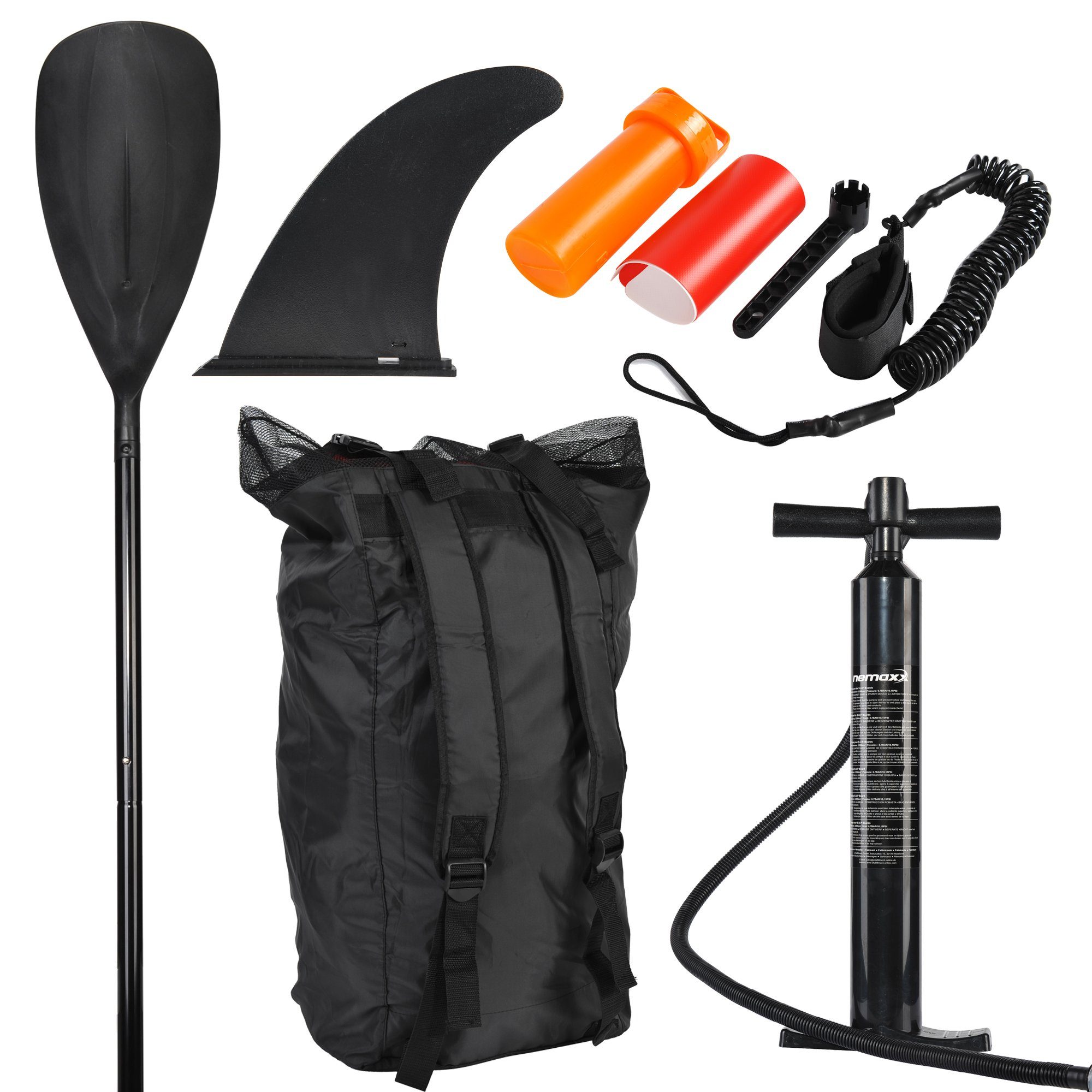 NEMAXX Inflatable SUP-Board, Nemaxx PB320 Stand up Paddle Board 320x78x15cm, türkis/gelb - Surfbrett, Surf-Board - aufblasbar & leicht zu transportieren - inkl. Tasche, Paddel