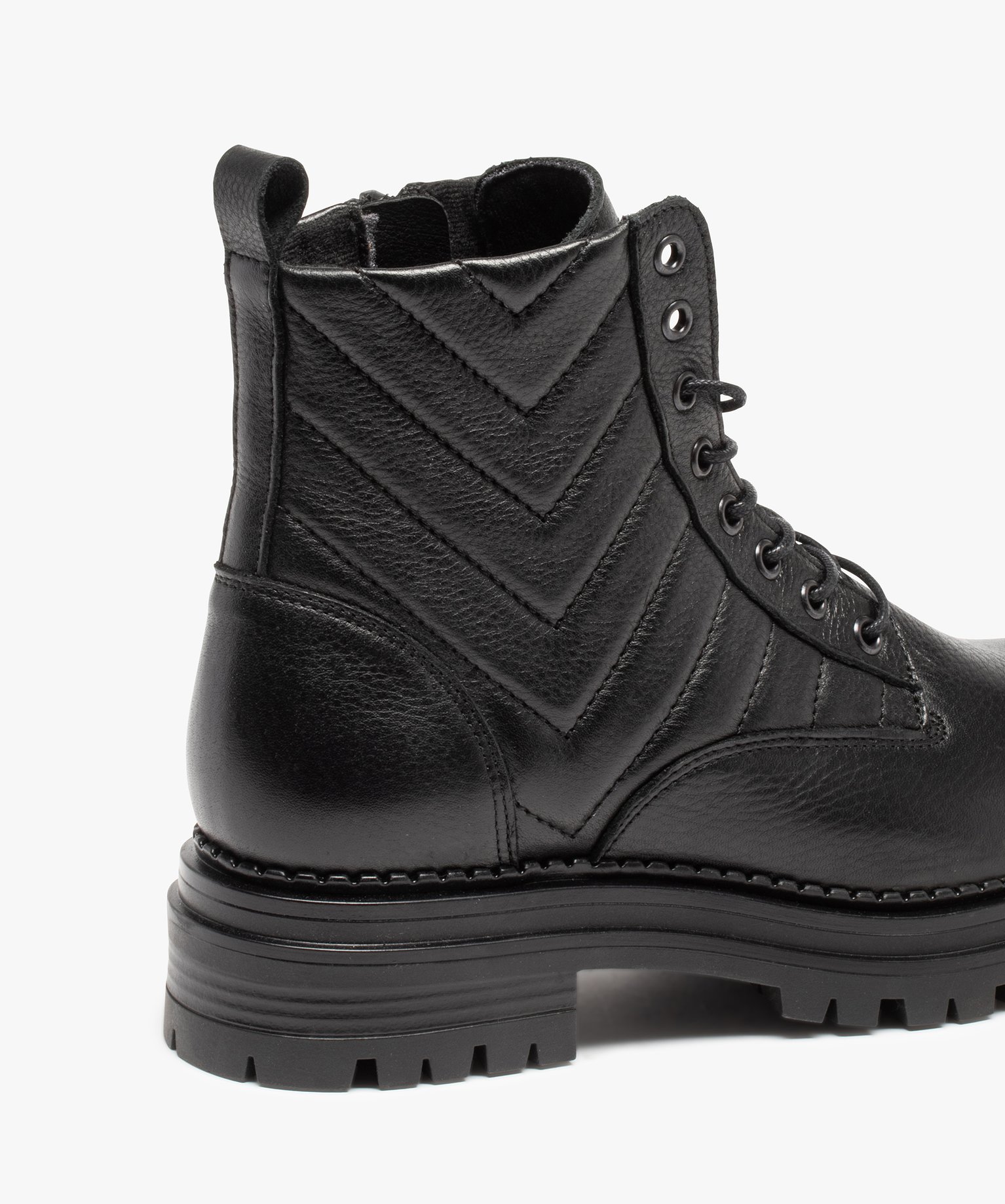 Bottines femme unies dessus cuir à semelle crantée - Tanéo noir | GEMO
