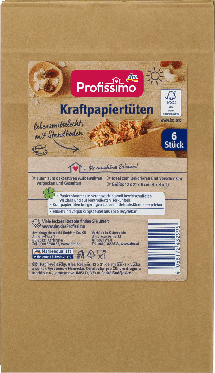 Kraftpapiertüten, 6 St
