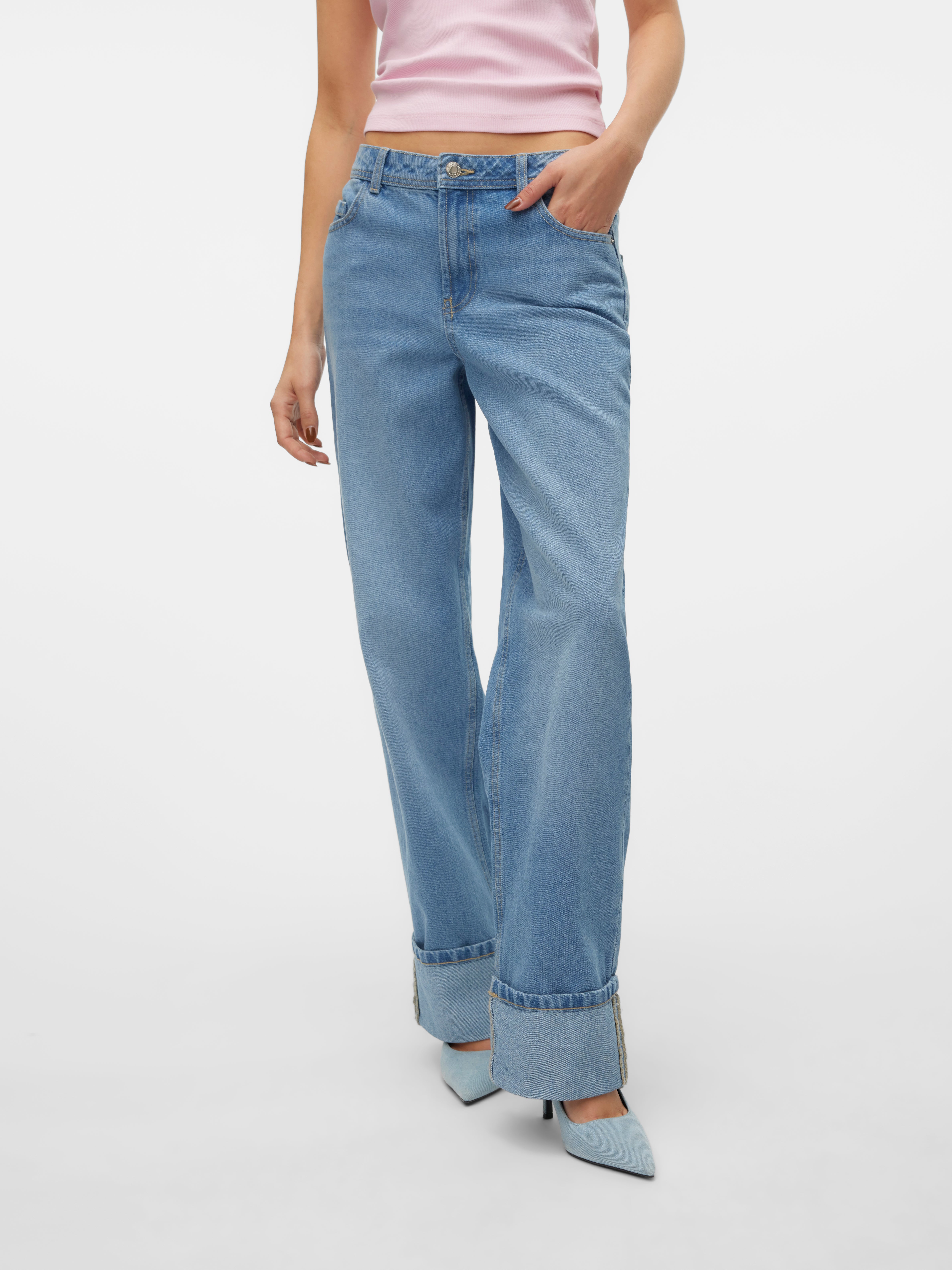 VMEVELYN Niedrige Taille Locker geschnitten Jeans