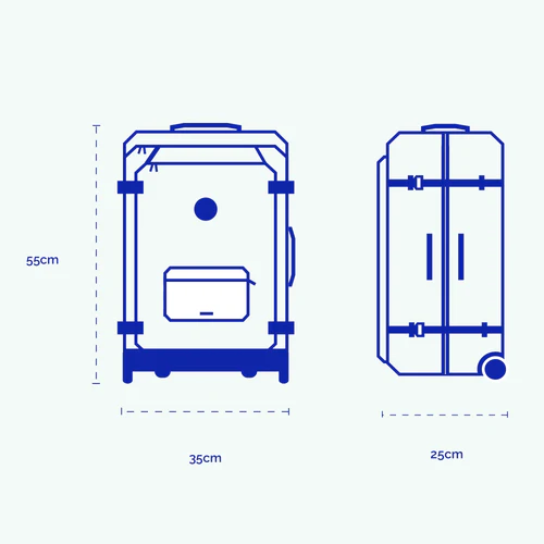Small 2-wheel soft suitcase, Montreuil, burgundy