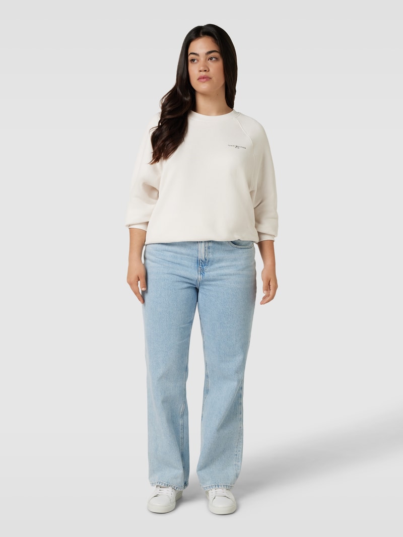 PLUS SIZE Sweatshirt mit Label-Print in weiß