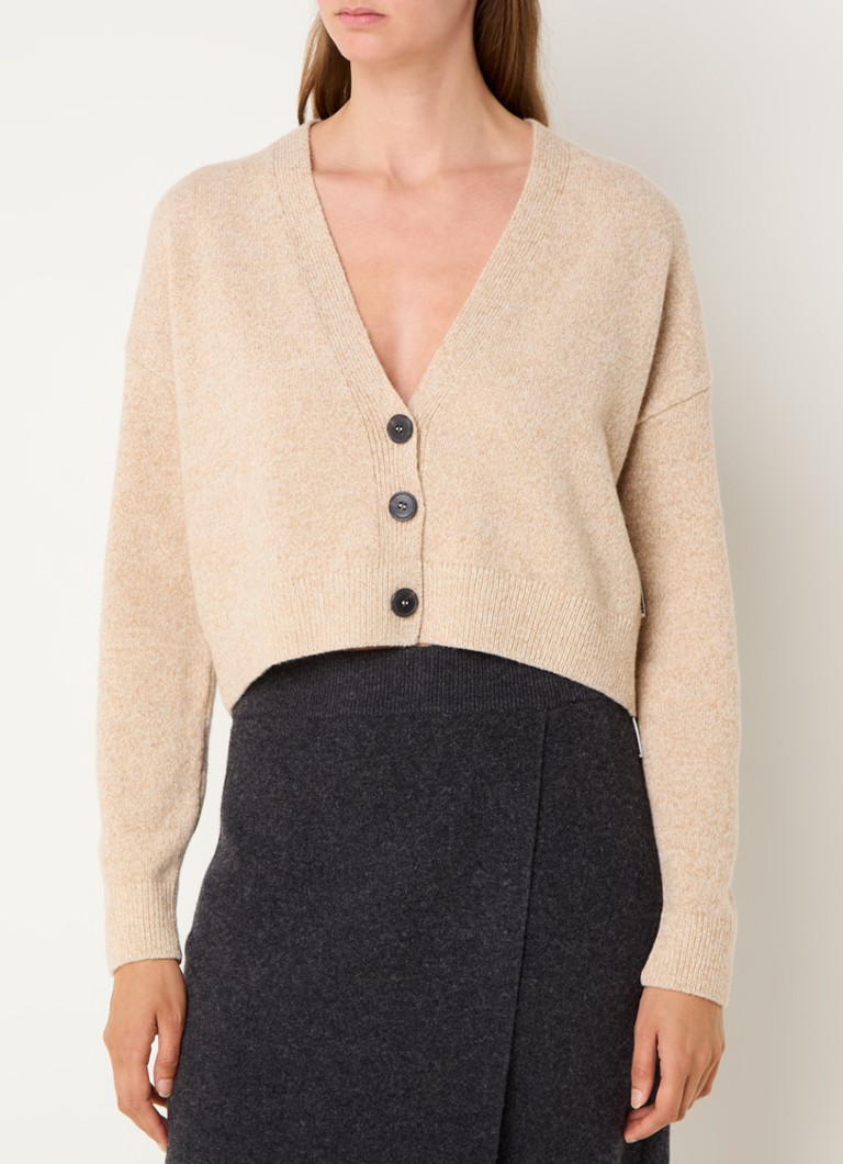 Gilet in lana pregiata con ricamo a forma di armi.