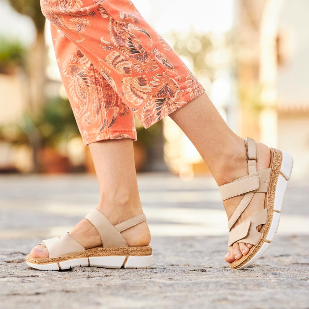 Rieker Damen Riemchensandalen hellbeige