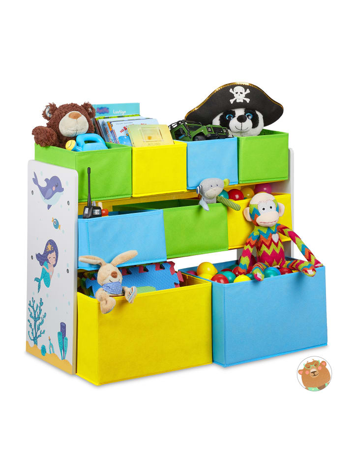 relaxdays Kinderregal Meerjungfrau in Bunt - (B)82,5 x (H)66 x (T)29,5 cm günstig kaufen onesize