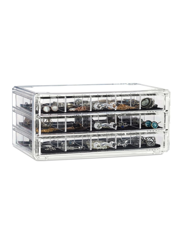 relaxdays Makeup Organizer in Transparent günstig kaufen onesize