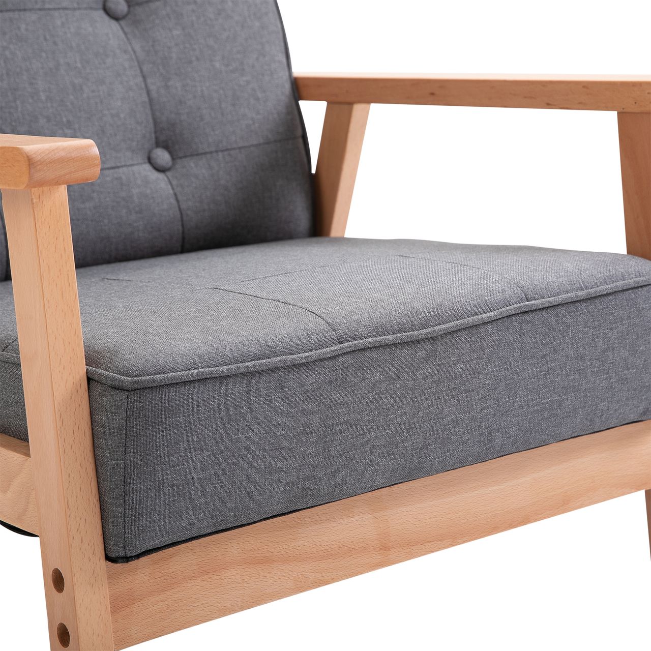 HOMCOM Einzelsofa Loungesessel Relaxstuhl Polsterstuhl Armlehnen Leinen