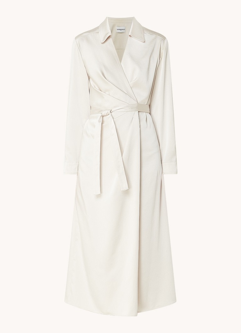 Claudie Pierlot Robe portefeuille midi en satin Raquela