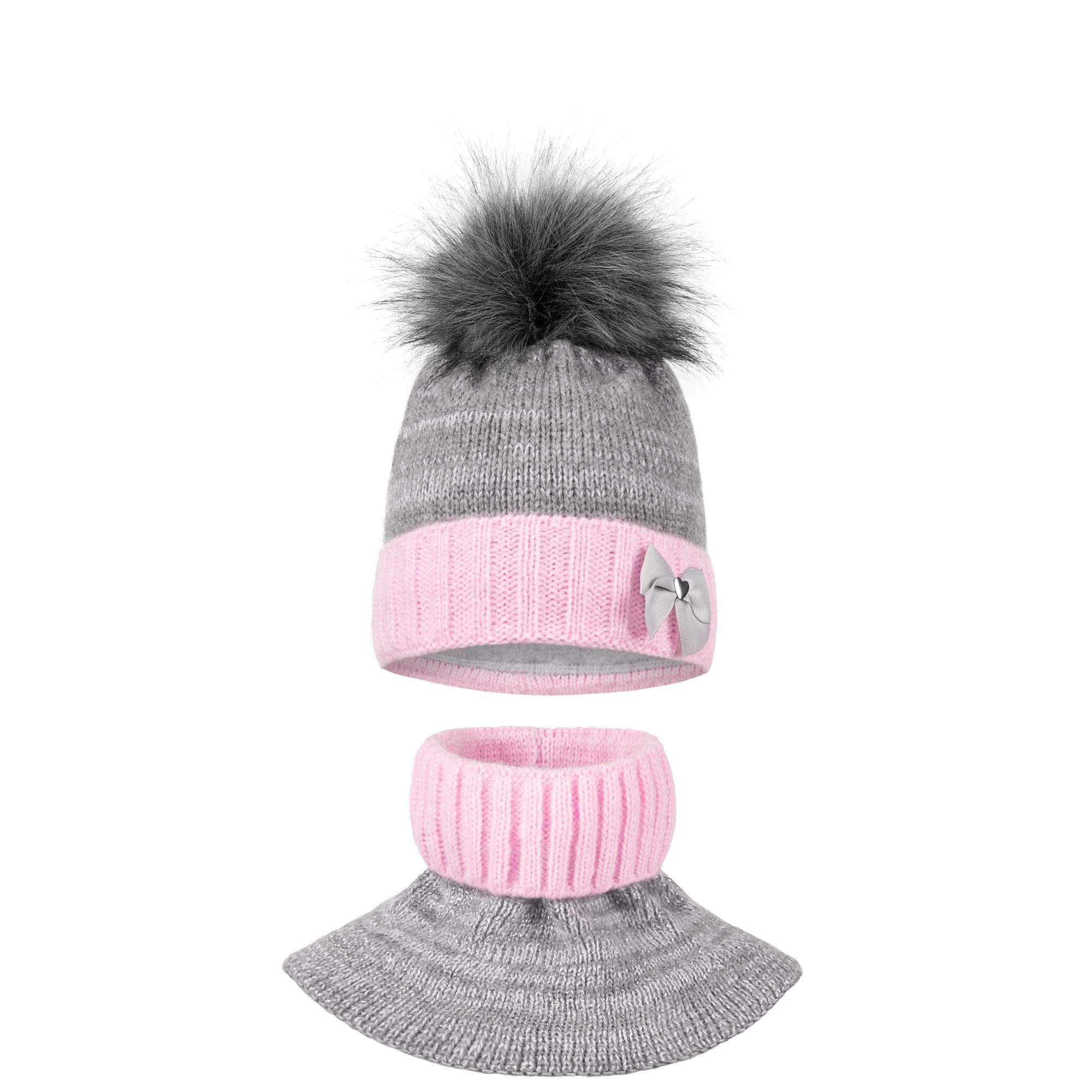Smarilla Mütze & Schal Strickmütze Loopschal Wintermütze Mädchenmütze Winterset