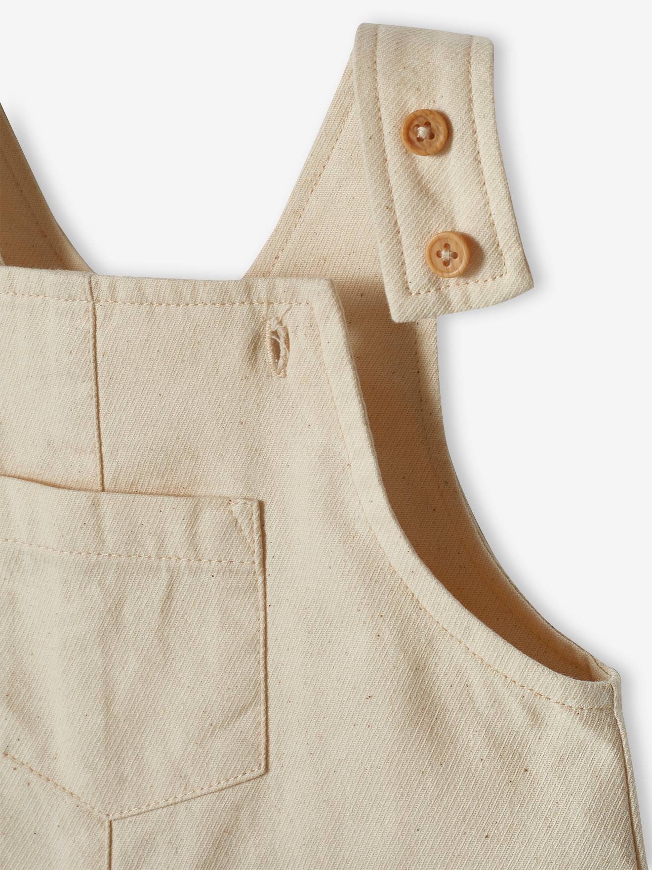 Salopette bébé effet lin beige
