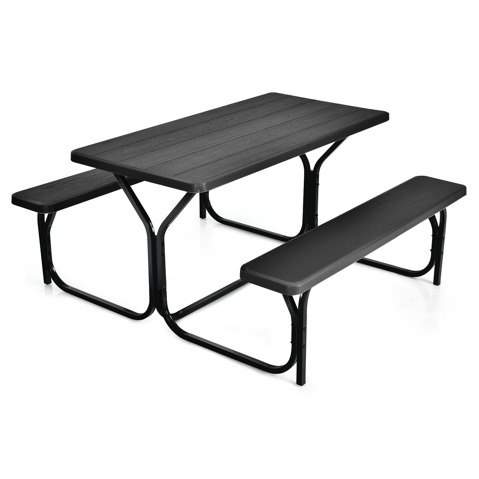 COSTWAY Bierzeltgarnitur, (3-tlg), bis 200kg belastbar, 137x150x72cm