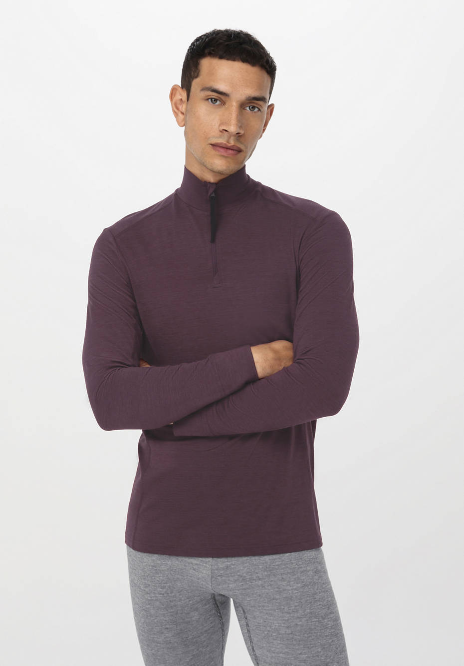 Langarm-Shirt Slim Fit aus Bio-Merinowolle mit Seide